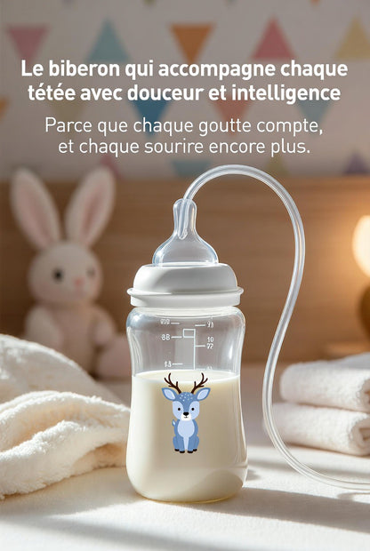 Biberon à Paille Anti-Coliques Mains Libres